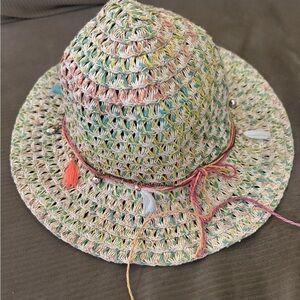 Monsoon Colorful Girls Woven Hat Sz 6-13 Years EUC!!